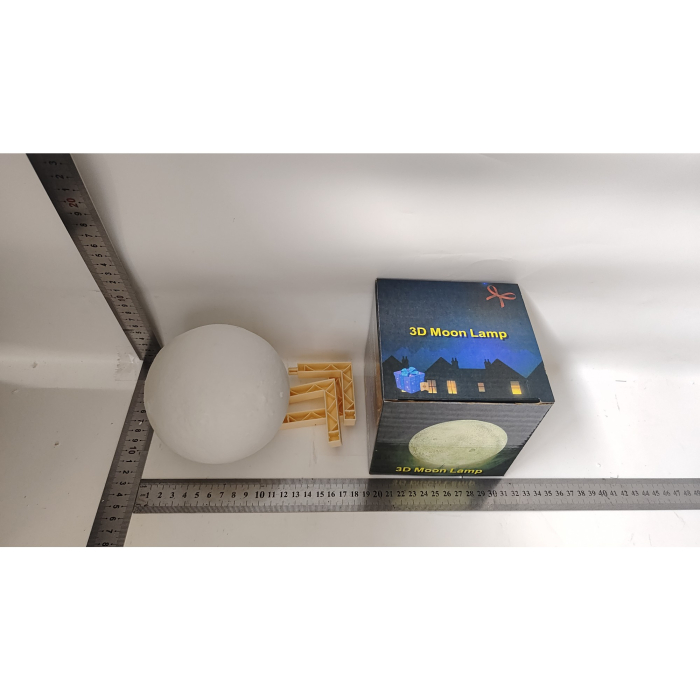 Lampa de veghe luna 3D Moon Light, lumina LED alb cald, alimentare baterii, fara acumulator, stand din plastic inclus, 12 cm,  [10]