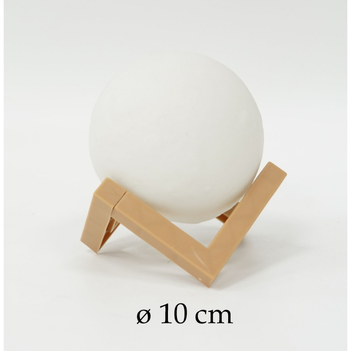 Lampa de veghe luna 3D Moon Light, lumina LED alb cald, alimentare baterii, fara acumulator, stand din plastic inclus, ø 10 cm,  [7]