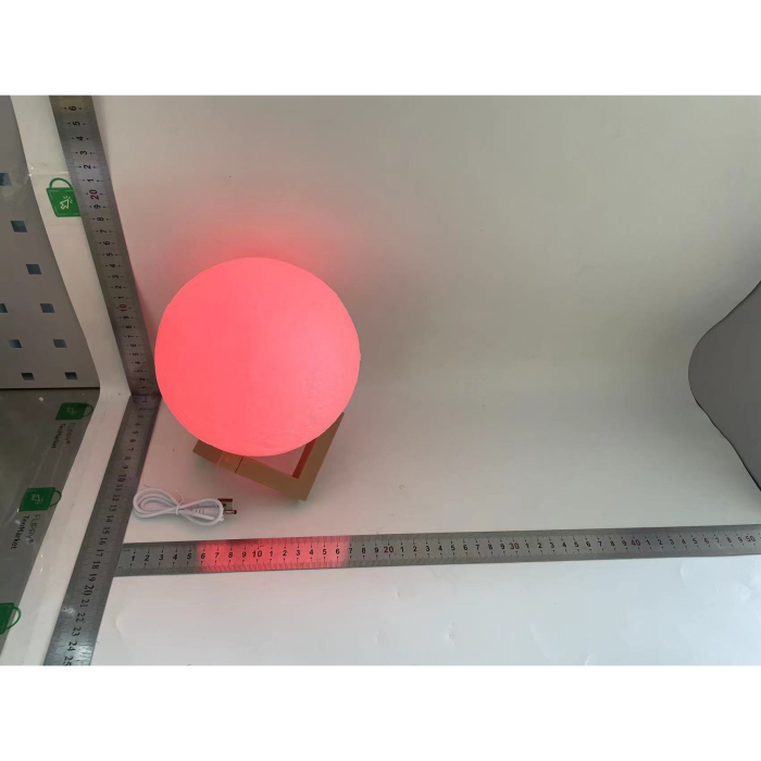 Lampa de veghe luna 3D Moon Light, lumina multicolora cu LED, 7 culori ,schimbare culoare prin atingere,, alimentare baterii, fara acumulator, stand din plastic inclus, 15 cm,  [10]
