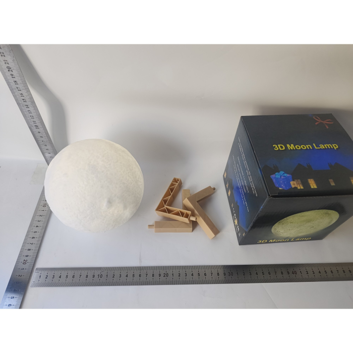 Lampa de veghe luna, culori, lumina LED alb cald, alimentare baterii, stand din plastic, 15 cm,  [10]