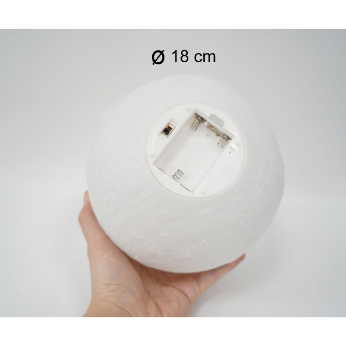 Lampa de veghe luna3D Moon Light, lumina LED alb cald, alimentare baterii, stand din plastic, 18 cm,  [3]