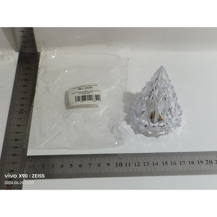 Lampa de Veghe, , Model IceBerg, Lumina Calda, cu Baterii, Transparenta, 6.5x8 cm [2]