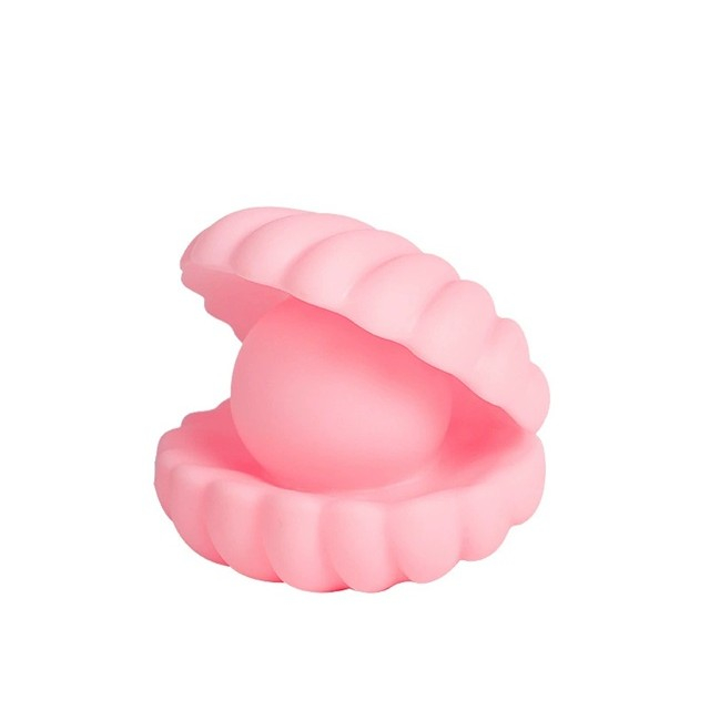 Lampa de Veghe, , Model Scoica cu Perla, Lumina Calda, 10 x 8.5 cm, Led, Baterii Incluse 3 x LR44, Roz [6]