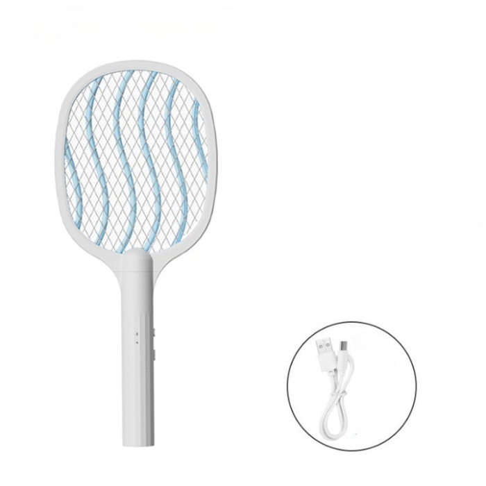 Lampa Electrica Impotriva Tantarilor, , 42.5 x 18 x 9.2 cm, Reincarcabila cu Cablu USB Inclus, Plasa din Aluminum, Alb [2]
