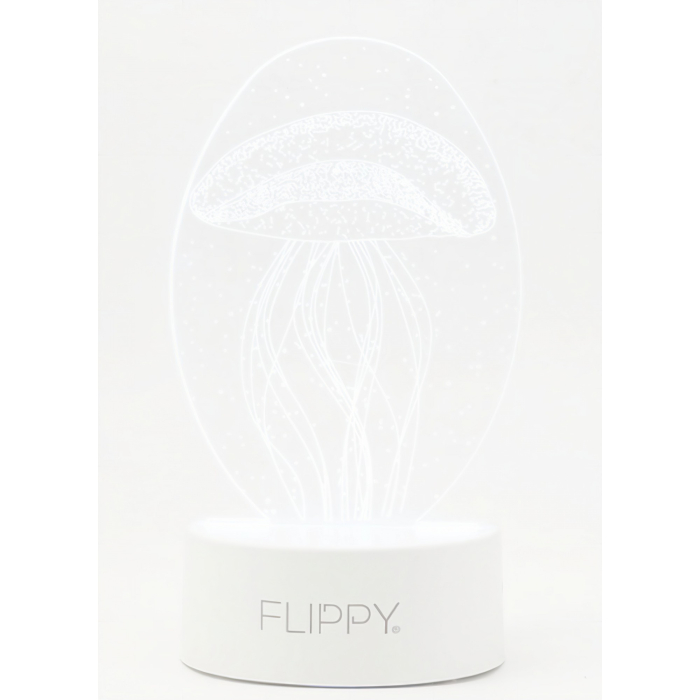 Lampa LED decorativa, , 3D, Meduza, din material acril si lumina multicolora, alb [5]
