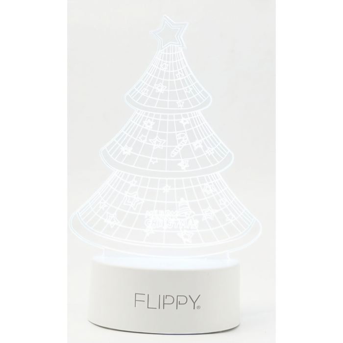 Lampa LED decorativa, , 3D, Pom de Craciun, din material acril si lumina multicolora, alb [6]