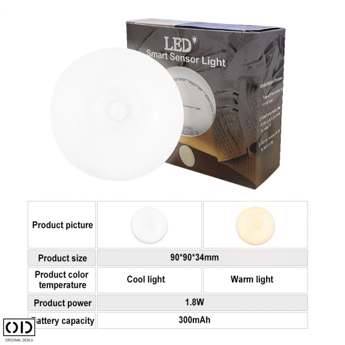 Lampa LED Inteligenta cu Senzor de Lumina, Wireless, Premium, Alb, Original Deals [7]