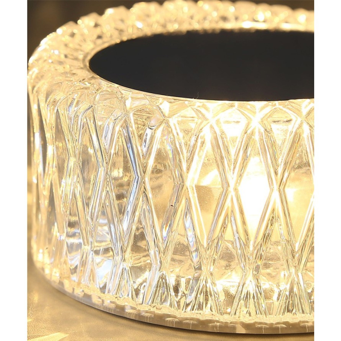 Lampa LED RGB 16, , 3 Nivele de Intensitate, Incarcare USB, 3W, Cristal Acrilic, 6x12 cm, Telecomanda, Transparent [5]