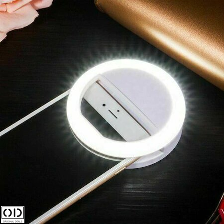 Lampa LED Selfie Ring Light Portabila cu Baterie Lithium, 3 Intensitati – Original Deals [4]