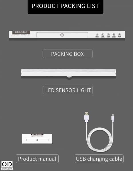 Lampa de Veghe LED Inteligenta cu Senzor De Miscare Wireless Portabil cu Prindere Magnetica si Acumulator Lithium cu incarcare USB - Lumina Calda 15 cm [11]