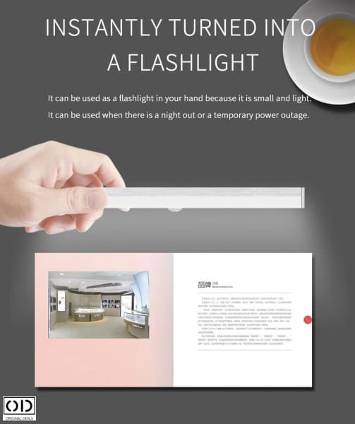 Lampa de Veghe LED Inteligenta cu Senzor De Miscare Wireless Portabil cu Prindere Magnetica si Acumulator Lithium cu incarcare USB - Lumina Calda 15 cm [20]