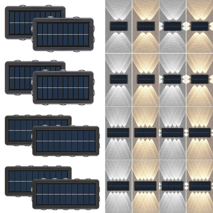 Lampa Solara, , 8+4 LED, Lumina Alba/Calda, din ABS+PC, 8 x 17.7 x 3.7 cm, Negru [4]