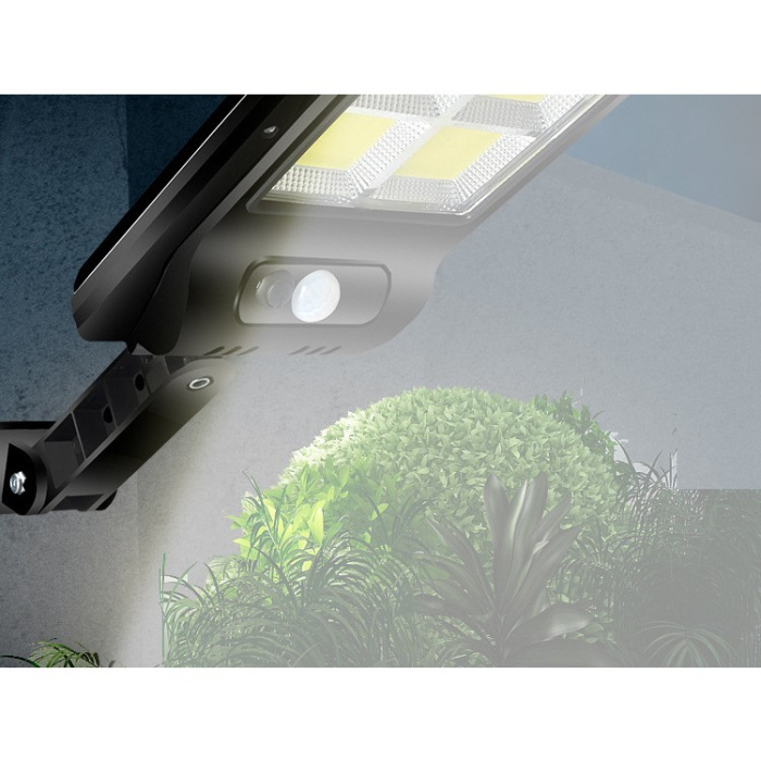 Lampa Solara De Exterior LED , 36 cm x 11.5 cm, 2880 Lumeni 120 COB LED 24 W - echivalent 192 W bec incadescent, IP65, Senzor de Miscare, Senzor de Lumina, 6 Grile, Alb Rece [5]