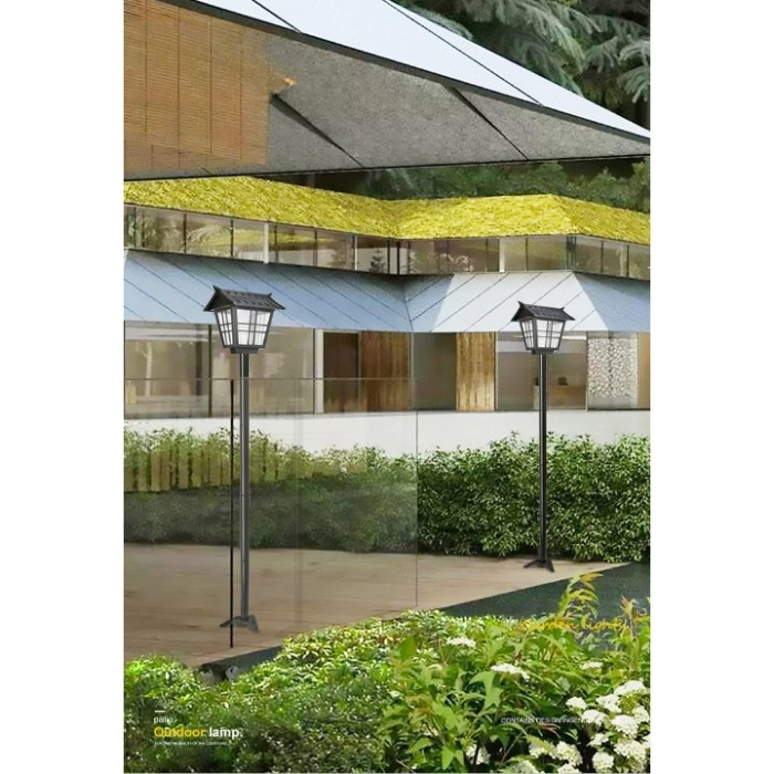 Lampa solara de tip stalp pentru gradina, , Alb Rece [3]