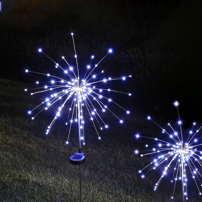 Lampa Solara, , Decor Gradina, Model Fireworks/Artificii, din Sarma de Cupru, 120 LED-uri, 55W, 90 cm, Alb Rece [3]