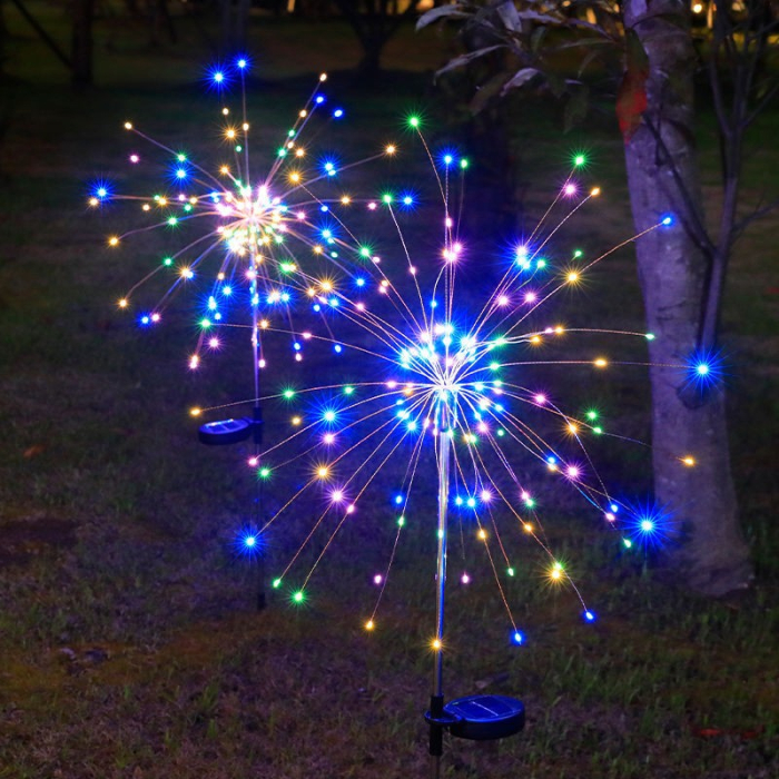 Lampa Solara, , Decor Gradina, Model Fireworks/Artificii, din Sarma de Cupru, 120 LED-uri, 55W, 90 cm, Multicolor [2]