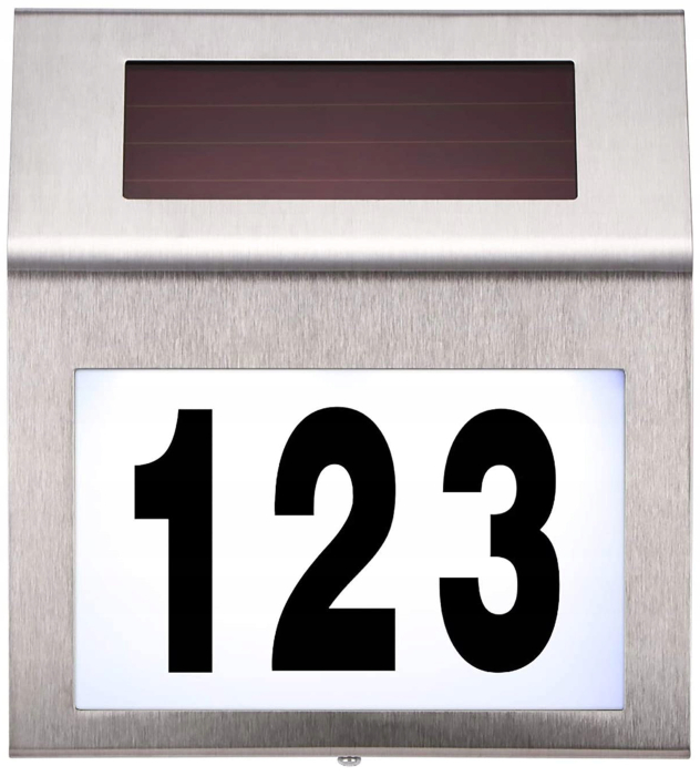 Lampa solara LED afisare numar de casa, inox, kit montare inclus, 20x18x3 cm [5]