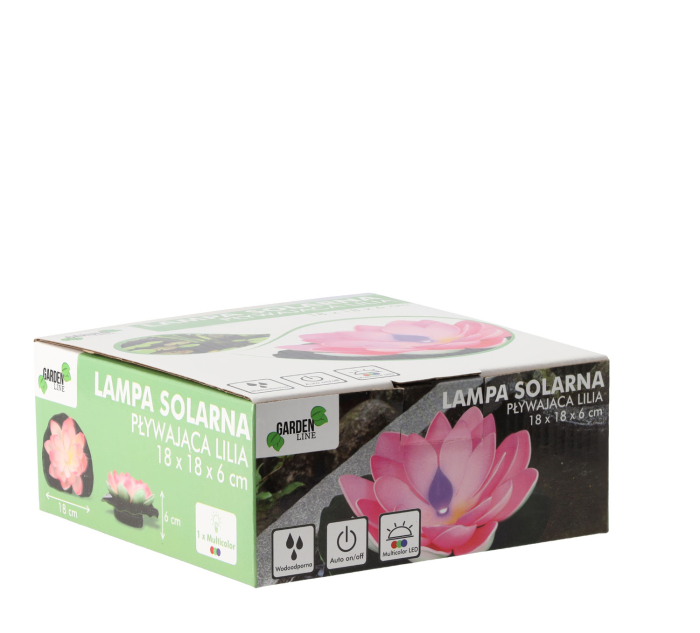 Lampa solara LED de gradina, plutitoare pe apa, floare de nufar roz, 18x18x6cm [9]