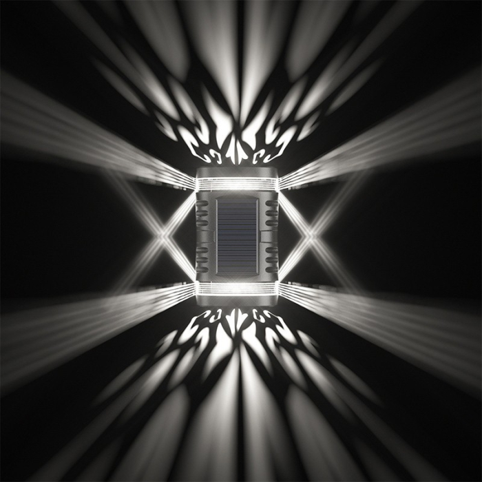 Lampa solara LED decorativa cu lumina bidirectionala , IP65, 1.2V, 600mah, 15.1 x 9 x 6 cm, material ABS, alb rece [3]