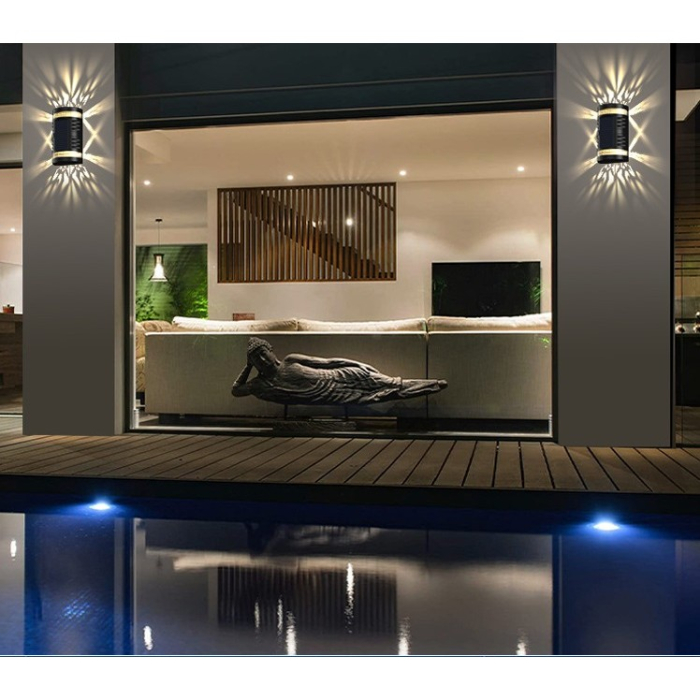 Lampa solara LED decorativa cu lumina bidirectionala , IP65, 1.2V, 600mah, 15.1 x 9 x 6 cm, material ABS, alb rece [5]