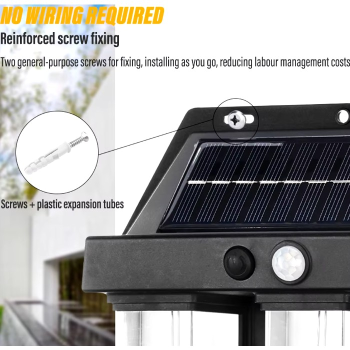 Lampa Solara LED Decorativa de Perete, , pentru Exterior, Suspendata, 800mAh, 15x13x6 cm, Neagra [3]