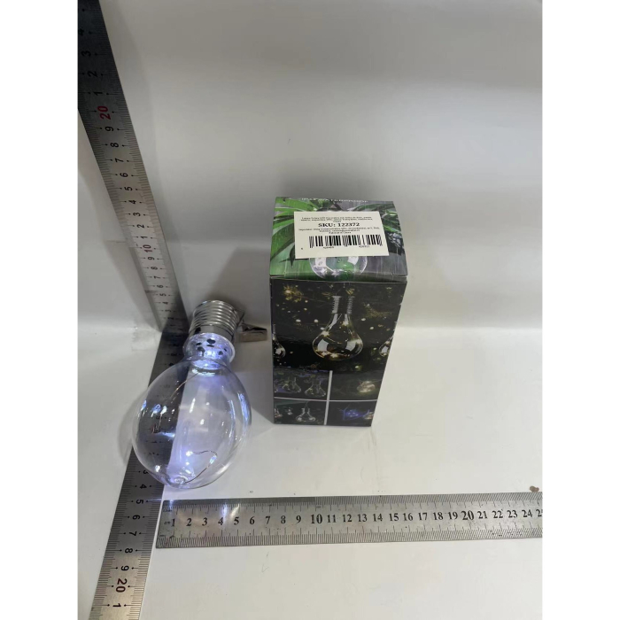 Lampa Solara LED Decorativa sub forma de Bulb, pentru exterior, suspendata, IP65, Ultron Transparent, lumina rece,  [10]