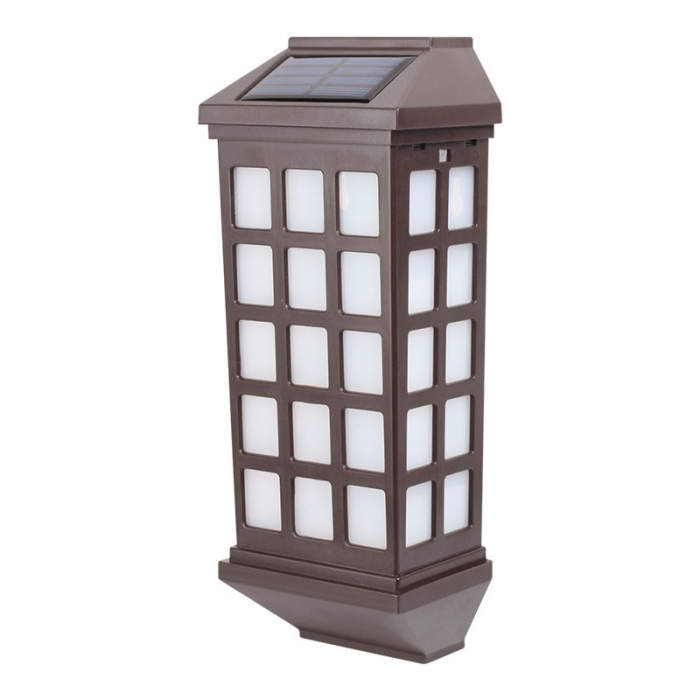 Lampa solara LED tip Felinar pentru perete , 23 x 9 cm, 1.2V, ABS, 600mAh, rezistent la apa, alb rece [3]