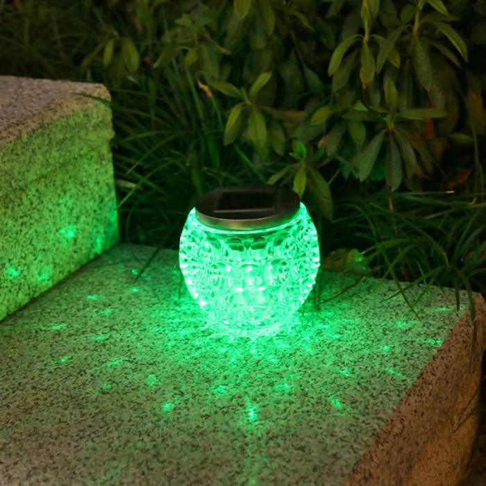 Lampa solara LED tip Glob cristal pentru gradina/trepte/terasa , rezistent la apa IP65, 10 x 9.5 cm, 1.2V, ABS, 600mAh, multicolor [2]
