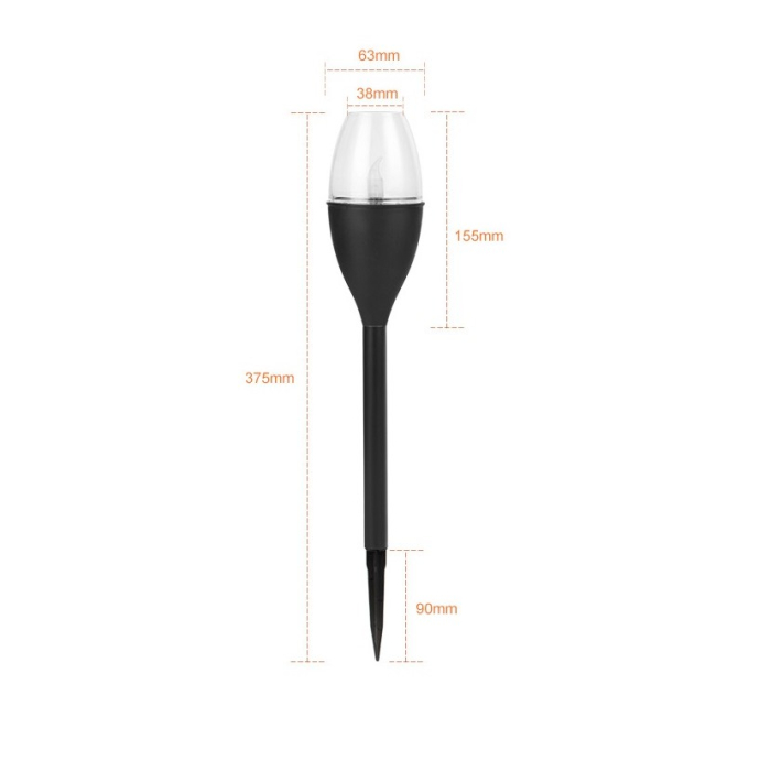 Lampa solara LED tip pahar de vin pentru gradina , inaltime 37.5 cm, efect de flacara, material PVC si ABS, 2V, 200mAh, multicolor [2]