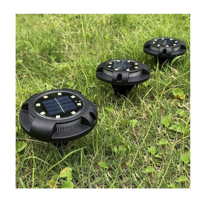 Lampa solara LED tip spot pentru gradina , cu 4 leduri laterale multicolore si 8 leduri principale alb cald, IP65, material ABS, baterie 2V, 700 mah, 11x13.5 cm, multicolor [5]