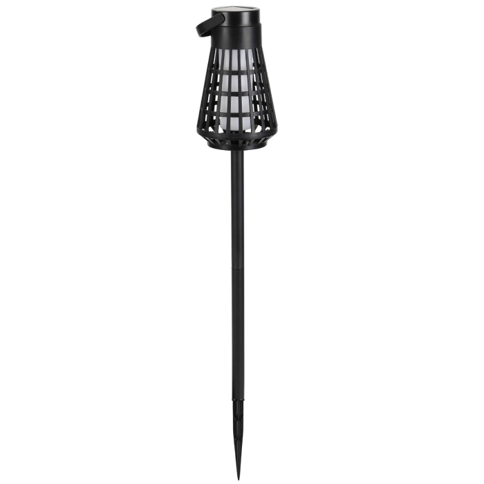 Lampa Solara pentru Gradina, , Reincarcabila de la Soare, Model Felinar, Portabila cu Picior, Lumina Calda, 12 cm, Negru [4]