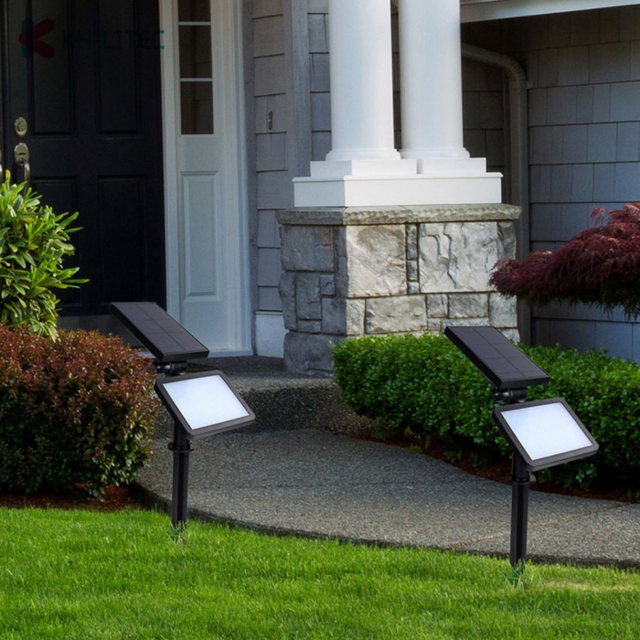 Lampa solara pentru terasa/gradina 48 de LED-uri , cu 2 moduri de fixare, senzor de lumina, IP44, material ABS, 5W, 80 lm, 26.5 cm x 14 cm, Alb Rece [8]