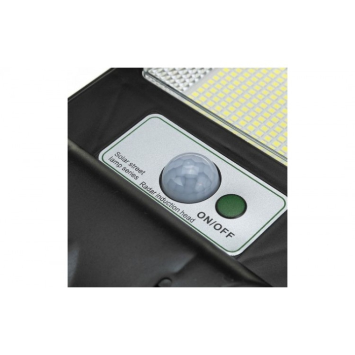 Lampa solara stradala , cu telecomanda, senzor de miscare si lumina, suport prindere, 144 LED-uri, IP65, ABS, 8AH, 150W, temperatura culoare 6500K, 49.5x18.8x5 cm, F6006-150w, autonomie 10-12 ore, negru [6]