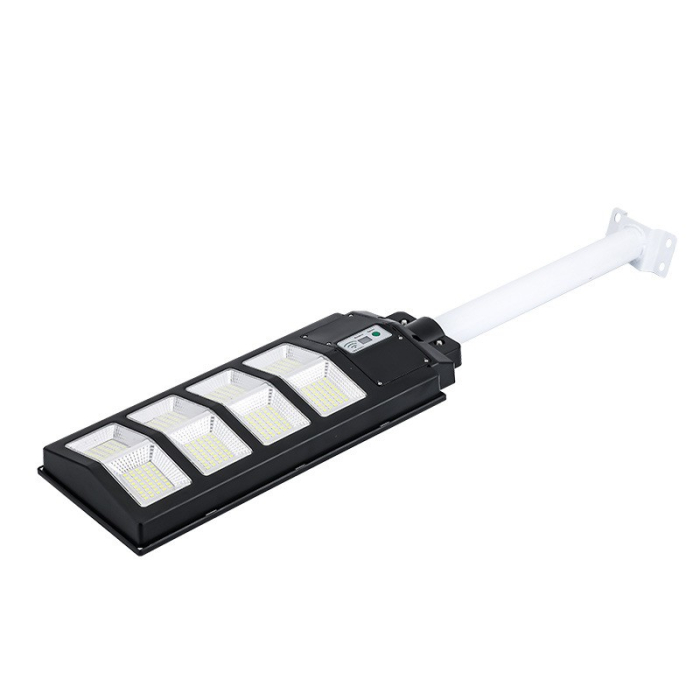 Lampa solara stradala , cu telecomanda, senzor de miscare si lumina, suport prindere, 180 LED-uri, IP65, ABS, 10AH, 200W, temperatura culoare 6500K, 59.5x23.8x6.8 cm, autonomie 10-12 ore, negru [7]