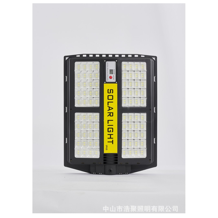 Lampa solara stradala , cu telecomanda, senzor de miscare si lumina, suport prindere, 280 LED-uri, IP65, ABS, 12AH, 500W, temperatura culoare 6500K, 44.5x37.7x6.6 cm, autonomie 10-12 ore, negru [2]
