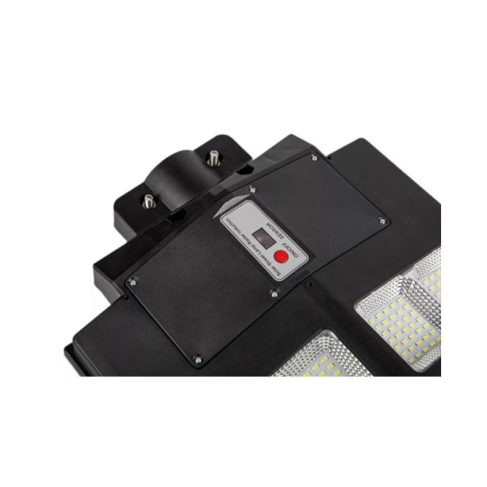 Lampa solara stradala , cu telecomanda, senzor de miscare si lumina, suport prindere, 800 LED-uri, IP65, ABS, 25AH, 500W, temperatura culoare 6500K, 67.6x34.8x7.2 cm, autonomie 10-12 ore, negru [3]
