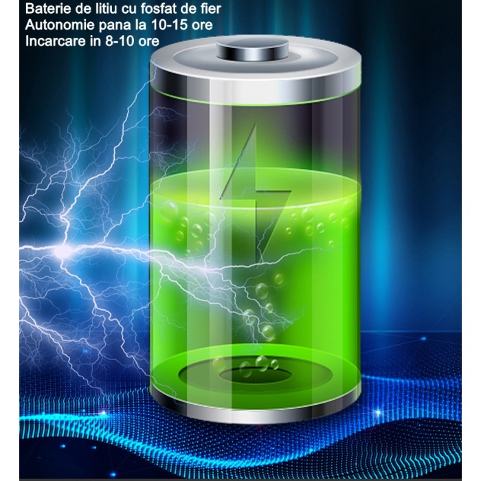 Lampa solara stradala , pentru curte sau strada, finisaj lucios, rezistent la apa, montare prin fixare, senzor lumina, baterie de litiu, IP65, lumina rece, putere 200W, autonomie 10 ore, 49 x 21 x 6.5 cm, negru [3]