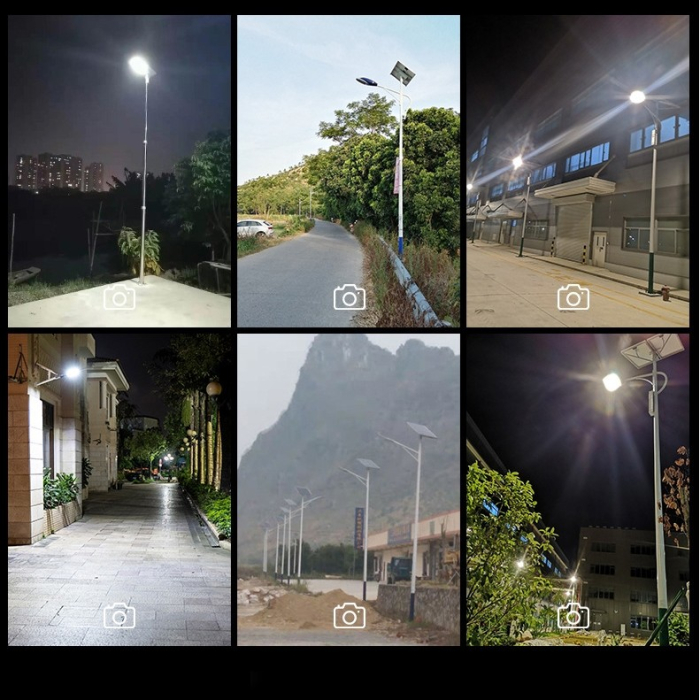 Lampa solara stradala , pentru curte sau strada, finisaj lucios, rezistent la apa, montare prin fixare, senzor lumina, baterie de litiu, IP65, lumina rece, putere 200W, autonomie 10 ore, 49 x 21 x 6.5 cm, negru [12]