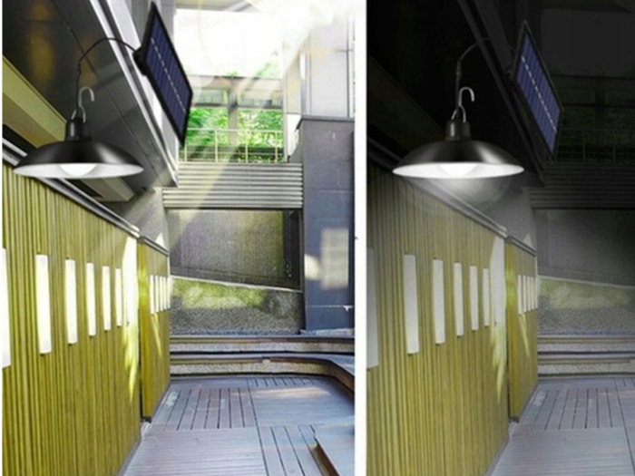 Lampa solara tip pendul, panou solar independent cu cablu de 3 metri, cu telecomanda [10]