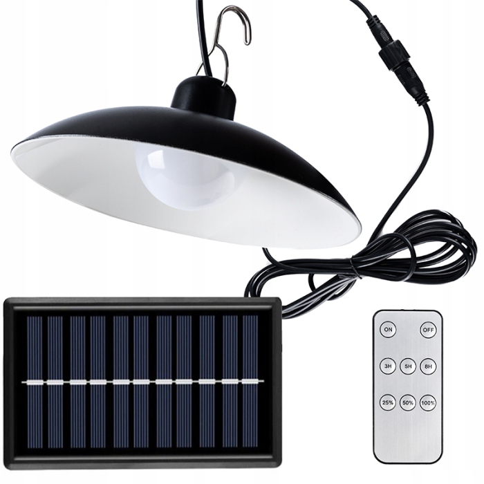 Lampa solara tip pendul, panou solar independent cu cablu de 3 metri, cu telecomanda [8]