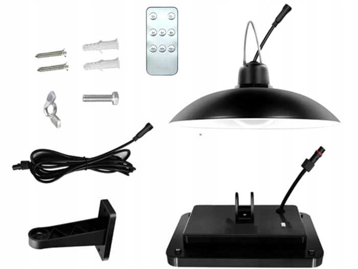 Lampa solara tip pendul, panou solar independent cu cablu de 3 metri, cu telecomanda [9]