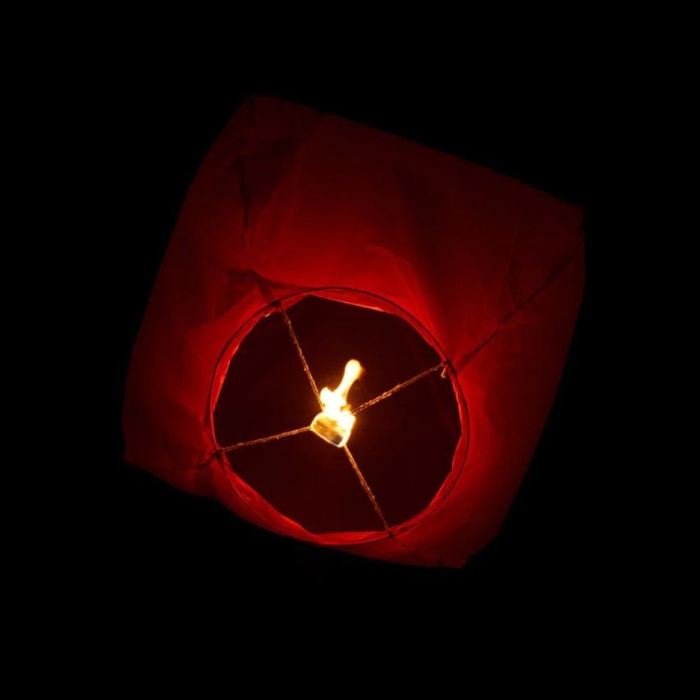 Lampion zburator, , hartie biodegradabila, Rosu [3]