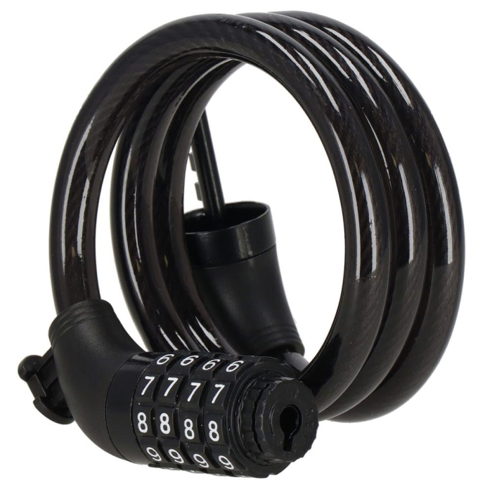 Lant antifurt bicicleta si trotineta, inchidere cifru, lungime 95 cm, Otel, Negru [9]