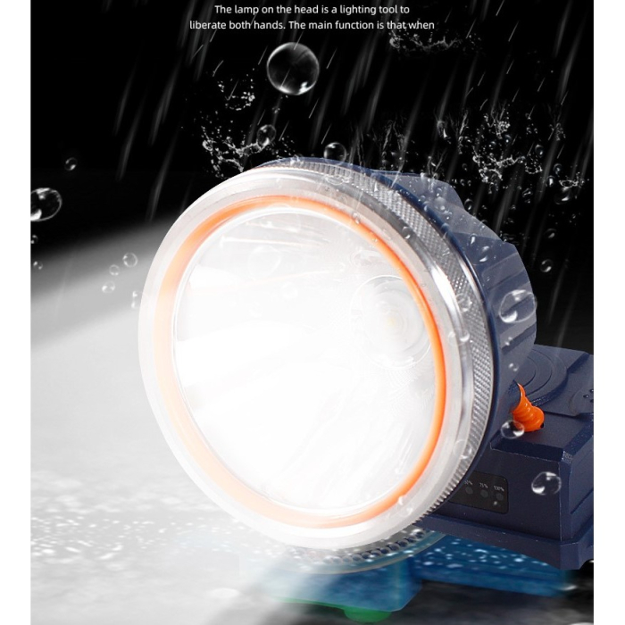 Lanterna LED de Montat pe Cap, , cu Raza Lunga de Zoom, Reincarcabila USB, Far Telescopic, Rezistent la Apa, Reglabil, pentru Pescuit in Aer Liber, Camping, Lumina Puternica, Lanterna, 10.5x8x6.5 cm, Gri [8]