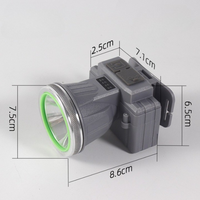 Lanterna LED de Montat pe Cap, , cu Raza Lunga de Zoom, Reincarcabila USB, Far Telescopic, Rezistent la Apa, Reglabil, pentru Pescuit in Aer Liber, Camping, Lumina Puternica, Lanterna, 8.6x7.5x6.5cm, Gri [3]