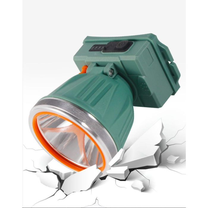Lanterna LED de Montat pe Cap, , cu Raza Lunga de Zoom, Reincarcabila USB, Far Telescopic, Rezistent la Apa, Reglabil, pentru Pescuit in Aer Liber, Camping, Lumina Puternica, Lanterna, 10.5x8x6.5 cm, Verde Inchis [6]