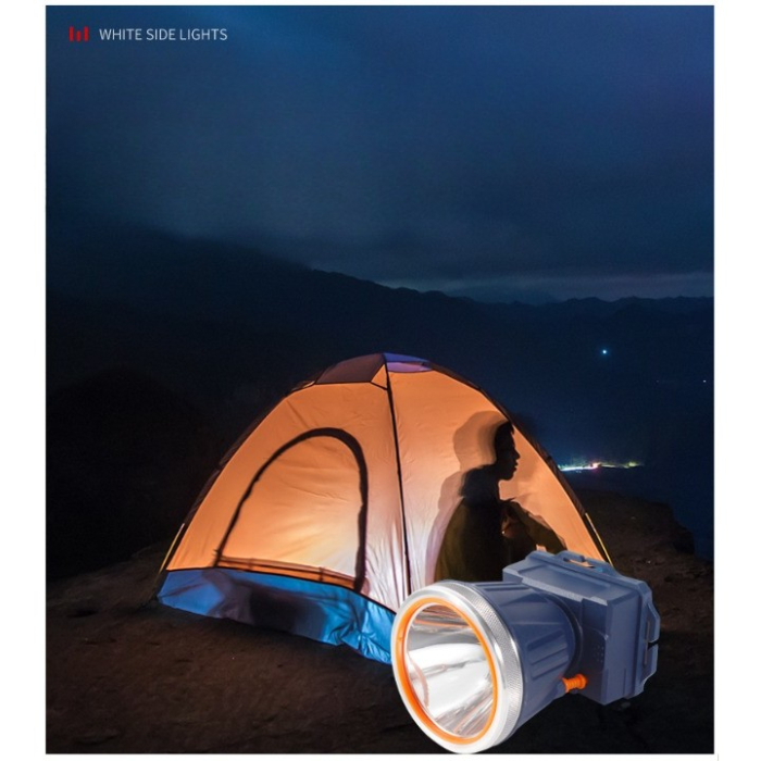 Lanterna LED de Montat pe Cap, , cu Raza Lunga de Zoom, Reincarcabila USB, Far Telescopic, Rezistent la Apa, Reglabil, pentru Pescuit in Aer Liber, Camping, Lumina Puternica, Lanterna, 10.5x8x6.5 cm, Albastru [5]