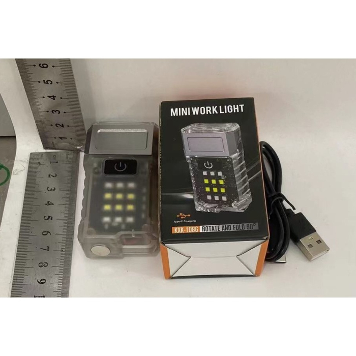 Lanterna UV LED Portabila, , Incarcare USB Tip C, Raza 50 m, 5W, 3 Culori de Lumina, 1200 mAh, 8 x 2 x 4.2 cm, Transparent Fluorescent [2]