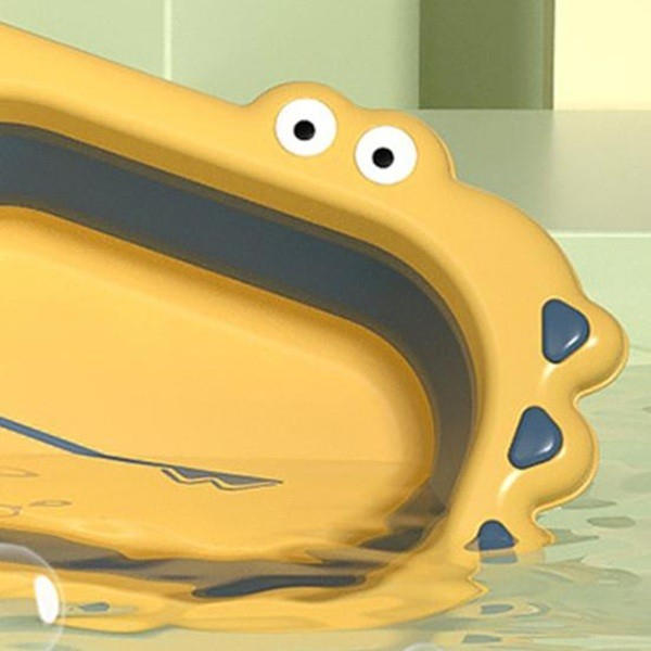 Lavoar Pliabil, , pentru Copii, din PP/TPE, Portabil, Model Crocodil, 30x24.5x9 cm, Galben/Albastru [4]