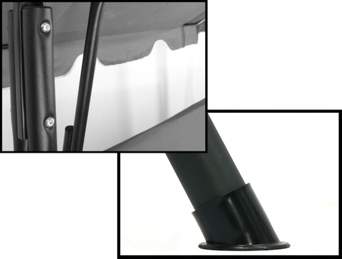 Leagan gradina 3 locuri 170x118x153 cm, cu perne, baldachin reglabil si masute laterale, structura otel, maro [5]